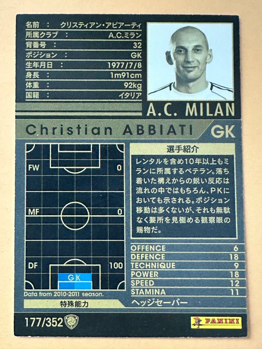 ◆WCCF 10-11 クリスティアン?アビアーティ Christian Abbiati AC Milan Italy 1977◆