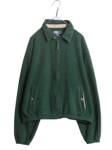 90s ポロ ラルフローレン フリース スイングトップ ジャケット メンズ XL / 古着 オールド ブルゾン ジップアップ ジャンパー 大きいサイズ