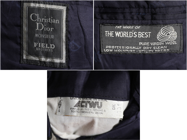 80s USA製 クリスチャン ディオール ダブルブレスト テーラード