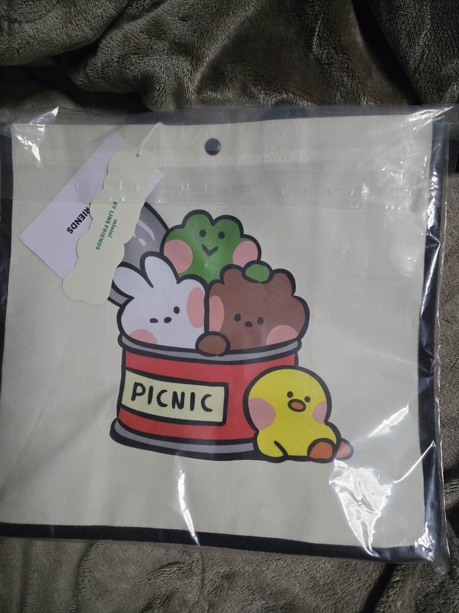  ピクニックバック　LINE FRIENDS　（縦31×32×16cm）　トートバッグ　手提げ【管理番號(hào)teto】ラインバッグ