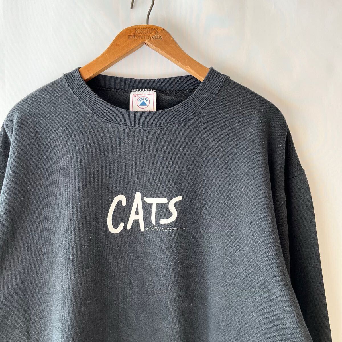 【ヴィンテージ】CATS ミュージカル スウェット 黒 XL ロンドン 80s 81年 CATS スウェット XL ブラック USA製 ビンテージ 80s 80年代