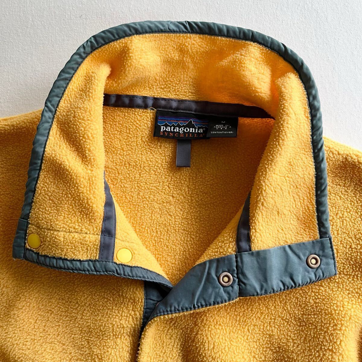 97年 Patagonia SYNCHILLA SNAP-T イエロー M USA製 ビンテージ 97年 Patagonia SYNCHILLA SNAP-T イエロー M USA製 ビンテージ