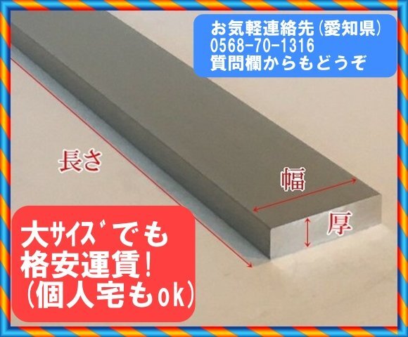 アルミフラットバー10x35x2600 (厚x幅x長さミリ)
