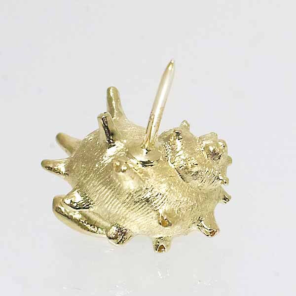 18金イエローゴールド K18YG プラチナ PT850 ピンブローチ タイタック タックピン サザエ 巻貝
