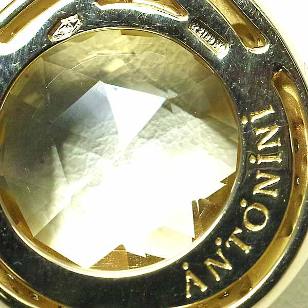 アントニーニ クォーツ ダイヤモンド 18金イエローゴールド YG750 K18YG ペンダント ネックレス ANTONINI 三連