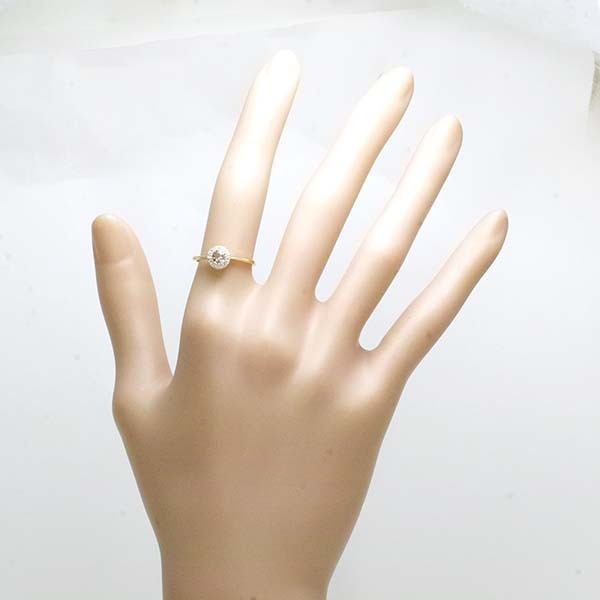 組曲 アクアマリン ダイヤモンド 0.08ct 18金イエローゴールド K18YG リング 11號 アクワマリン