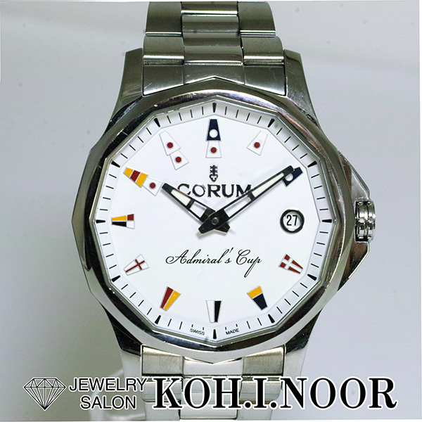  Corum Admiral z cup 38 boys A082/02422 нержавеющая сталь самозаводящиеся часы коробка письменная гарантия CORUM