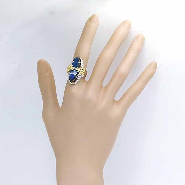  удача ...boruda- опал 7.07ct бриллиант 0.18ct платина Pt900 18 золотой желтое золото K18YG кольцо 11 номер опал 