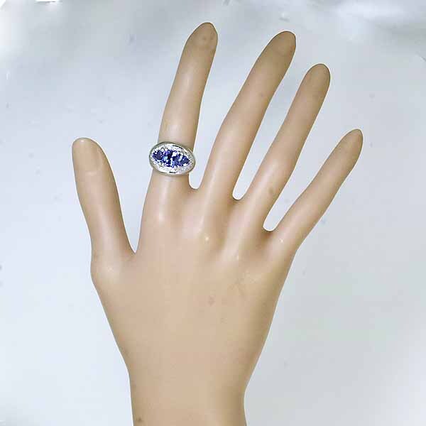 タンザナイト 2.85ct ダイヤモンド 0.43ct プラチナ PT900 リング 10號