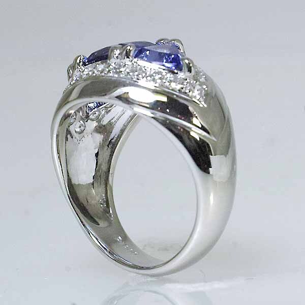 タンザナイト 2.85ct ダイヤモンド 0.43ct プラチナ PT900 リング 10號