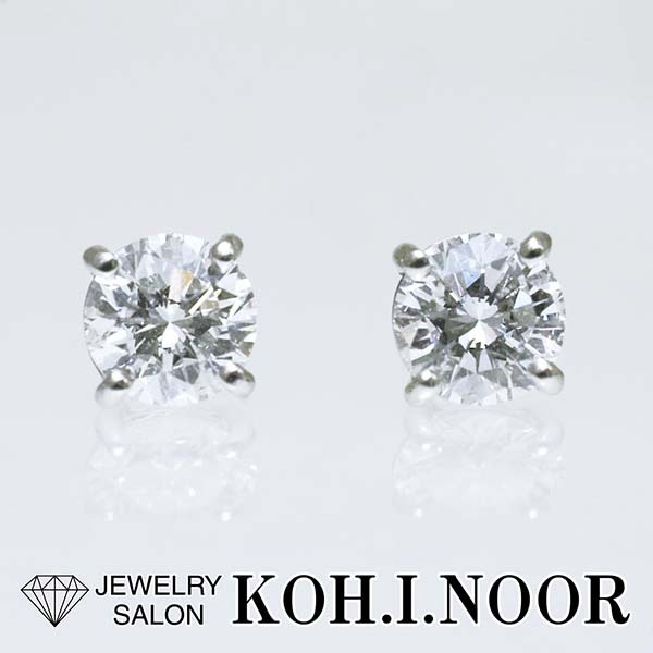 ダイヤモンド 0.509ct F-SI2-Good 0.521ct F-SI2-Good 18金ホワイトゴールド K18 ピアス