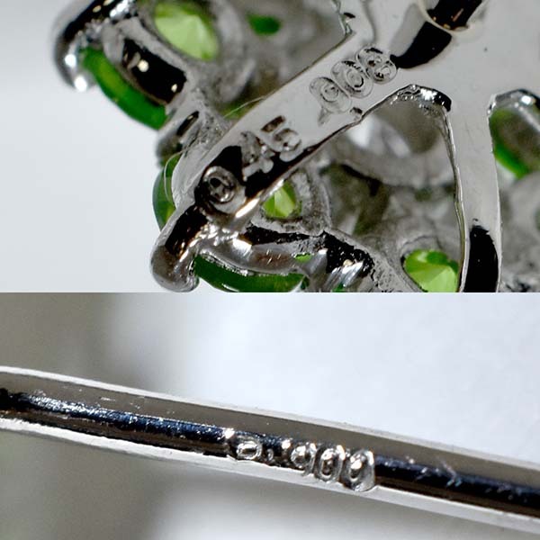 デマントイドガーネット 0.45ct 0.45ct ダイヤモンド 0.08ct 0.08ct プラチナ Pt900 ピアス 花 フラワー