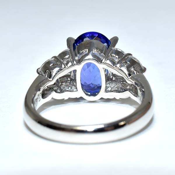 タンザナイト 3.40ct ダイヤモンド 0.78ct プラチナ Pt900 リング 11號