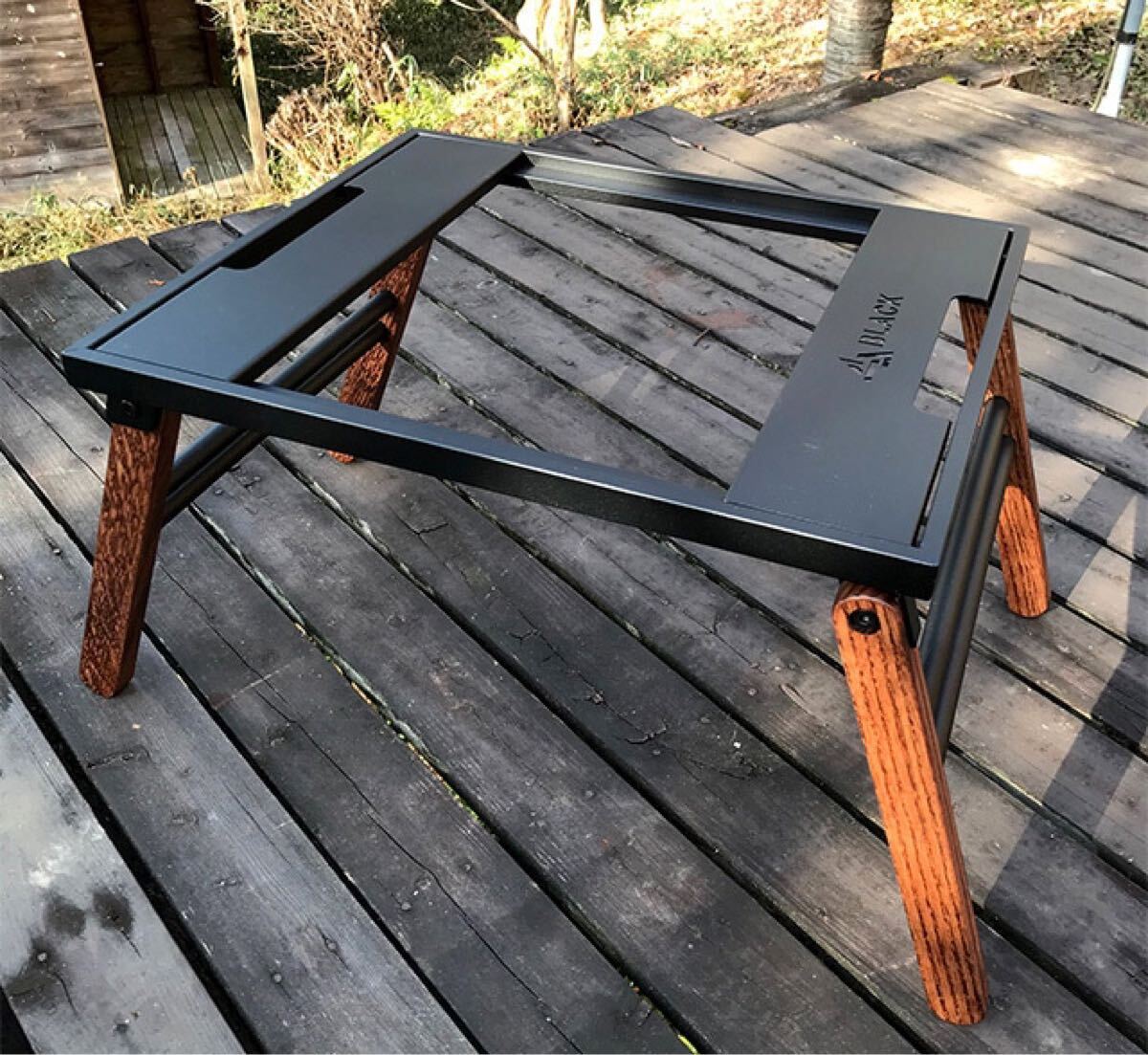 新品 BLACK DESIGN 日和 テーブル ブラックデザイン アイアンウッドテーブル ハレテーブル One4別注 アイアンプレート ツリー 連結可能