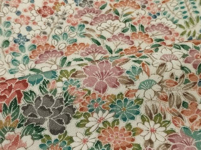 着物屋こころ■上質な小紋 草花間道 正絹 逸品 ph3277 着物屋こころ■上質な小紋 草花間道 正絹 逸品 ph3277