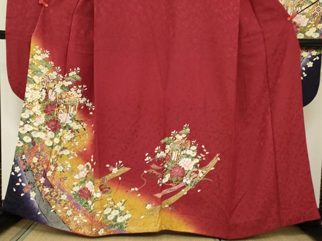 平和屋着物□豪華振袖 駒刺繍 貝合わせ 御所車花文 暈し染め 平和屋着物□豪華振袖 駒刺繍 貝合わせ 御所車花文 暈し染め