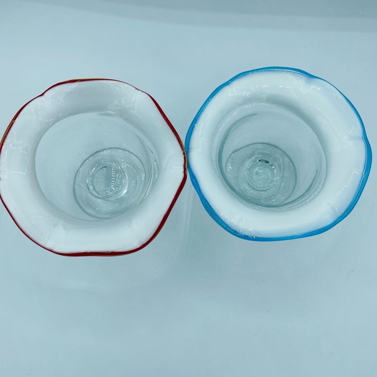 中古 氷ガラスコップ 2個セット ガラス食器 アンティーク 氷 中古 氷ガラスコップ 2個セット ガラス食器 アンティーク 氷