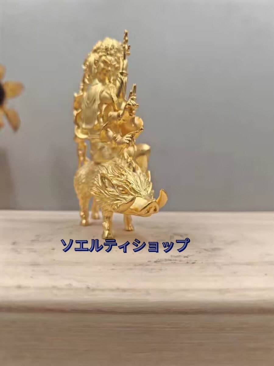 仏像 摩利支天 座像 騎猪像 守護神 真鍮製 総高8cm(仏像)|売買 仏像 摩利支天 座像 騎猪像 守護神 真鍮製 総高8cm(仏像)|売買