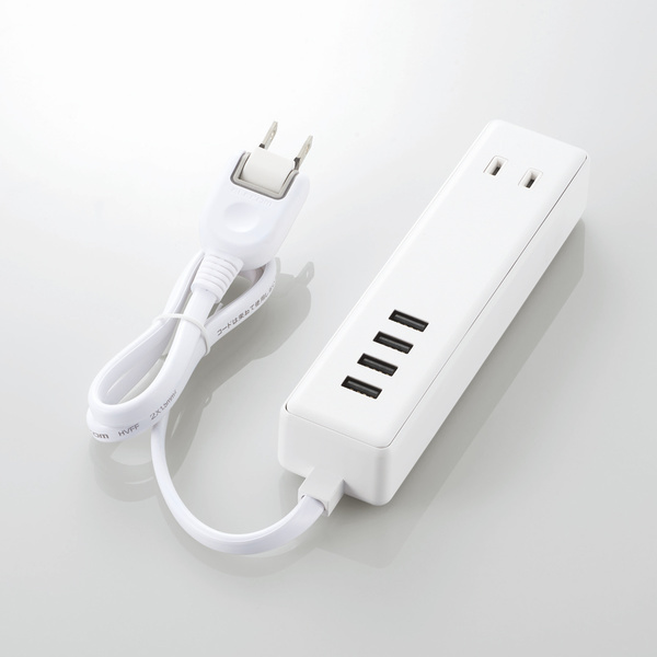 モバイルU(xiǎn)SBタップ コード(0.6m)付タイプ ACタップ×2個(gè)口+USB-A×4ポート搭載: MOT-U11-2406WH