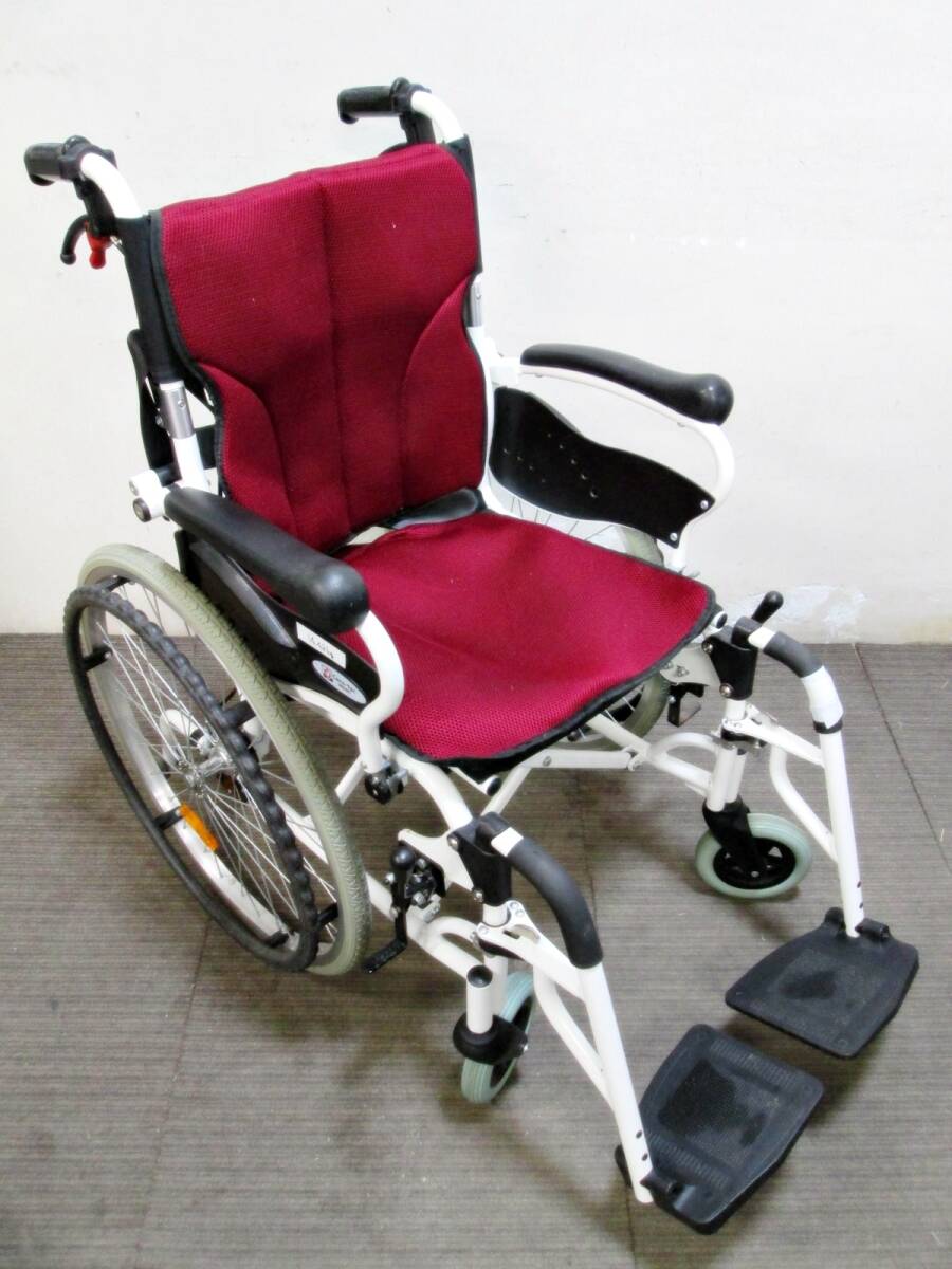 ケアテックジャパン 自走式車椅子 コンフォート CAH-50SU(ワインレッド・小豆色)