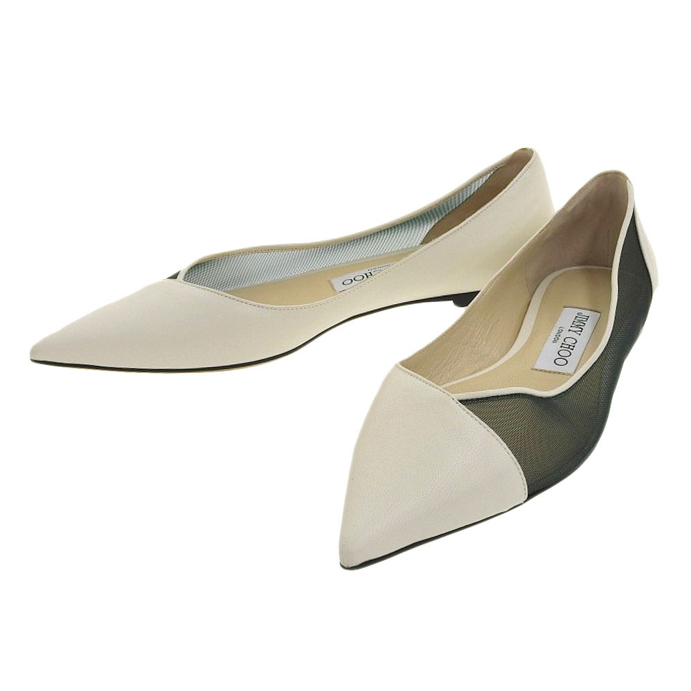  очень красивый товар Jimmy Choo JIMMY CHOO действующий распродажа товар ALINApo Inte dotu Flat туфли-лодочки 37 24cm померить степень почти не использовался 