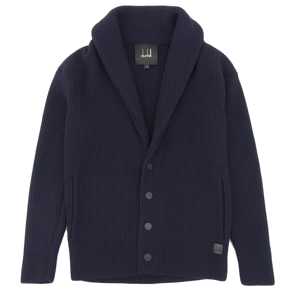 超美品 ダンヒル Dunhill 現(xiàn)行タグ ウール100% ショールカラー ニット カーディガン メンズ 表記XS 通常MサイズOK