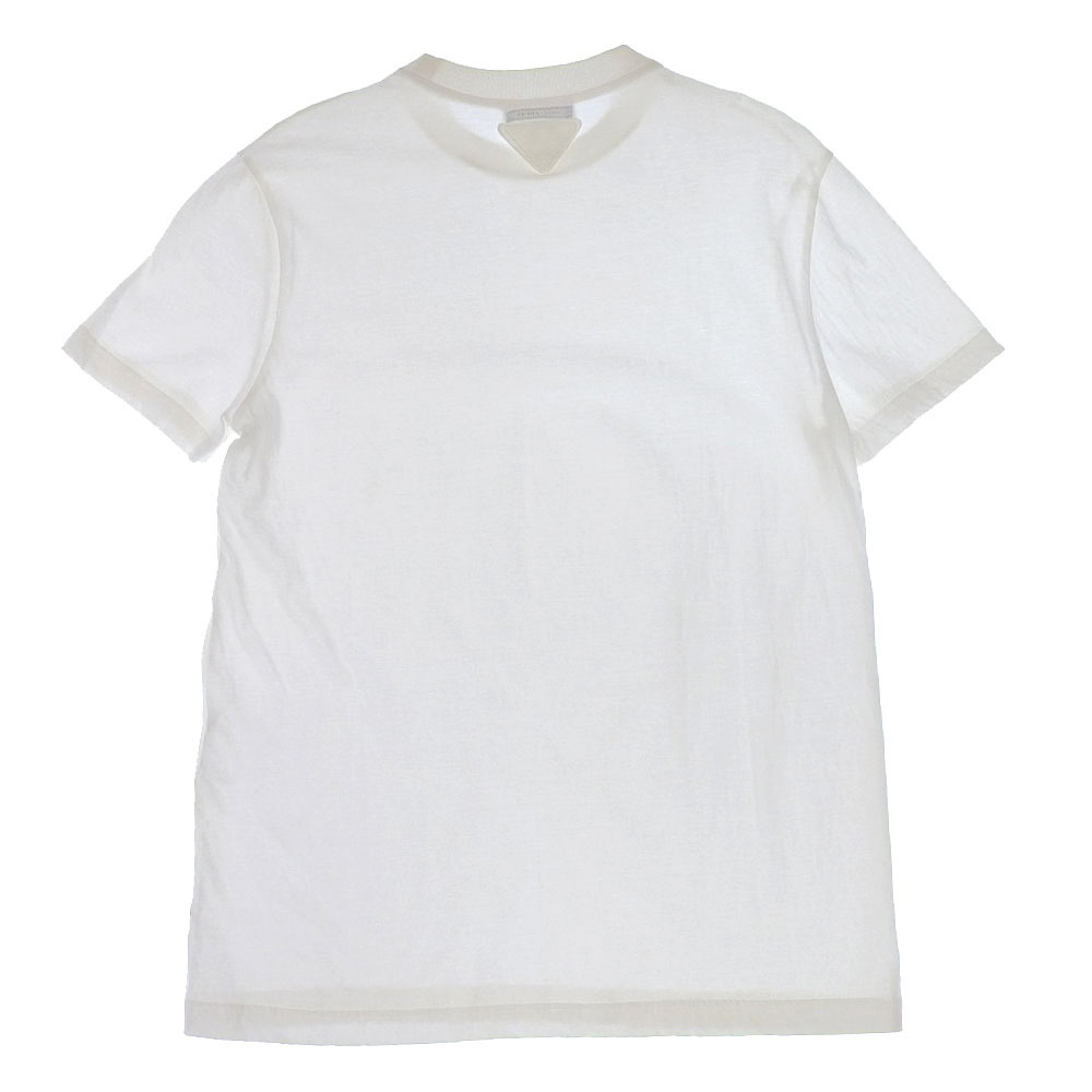 超美品 プラダ PRADA 2019年商品 襟里トライアングルロゴ コットン クルーネックTシャツ S メンズ 白
