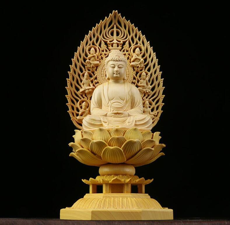新入荷◆釈迦如来　仏壇仏像 ご本尊　曹洞宗 臨済宗 黄檗宗　工芸品 木彫り ツゲ 仏壇 お守り 祈祷 祈願 厄除け 風水 守り本尊 縁起