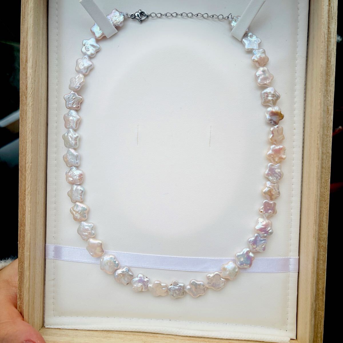 本真珠 天然虹色 バロックパールネックレス 12mm パールネックレス 本真珠パールネックレス アクセサリー ケシパール