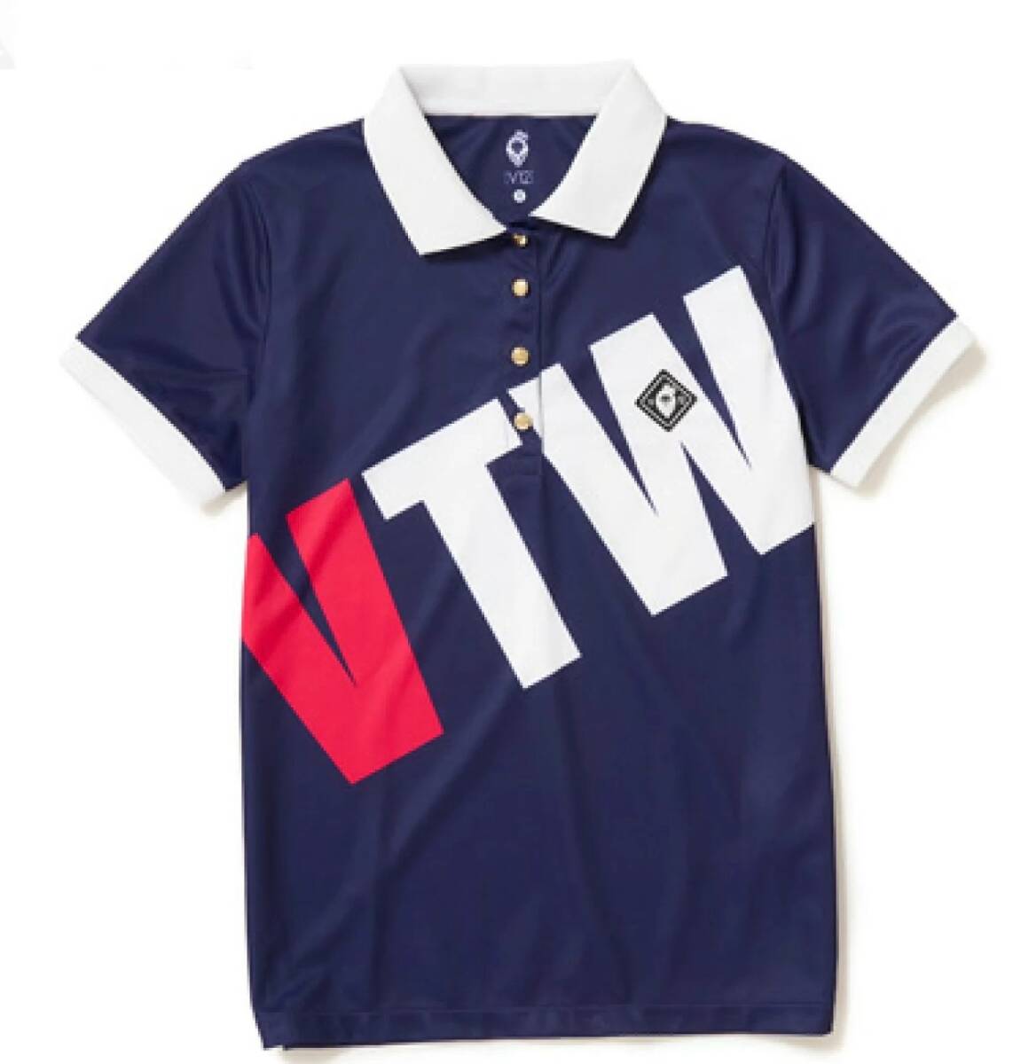 ★送無・未使用★メンズ V12 ゴルフ 吸汗速乾 BIG LOGO POLL ストレッチポロシャツ Mサイズ ネイビー 定2万円