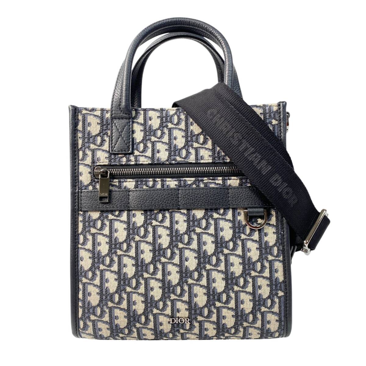 美品 DIOR レディース オブリーク ノースサウス キャンバス 2way ショルダーバッグ ハンドバッグ