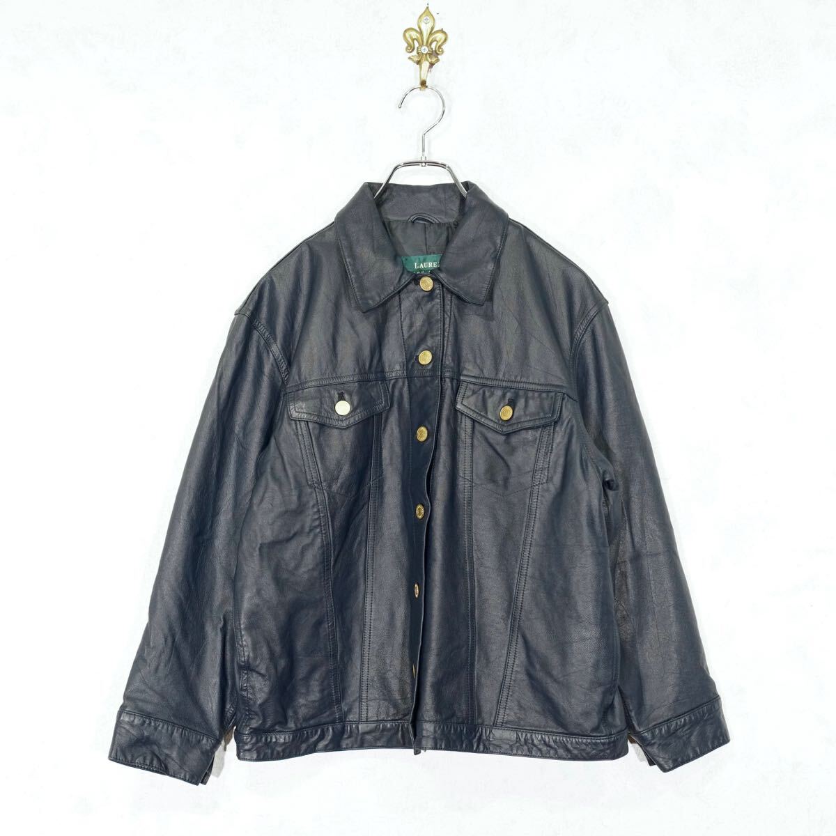 *SPECIAL ITEM* USA VINTAGE LAUREN RALPH LAUREN アメリカ古着ローレンラルフローレンショート丈デザインレザージャケット_画像5