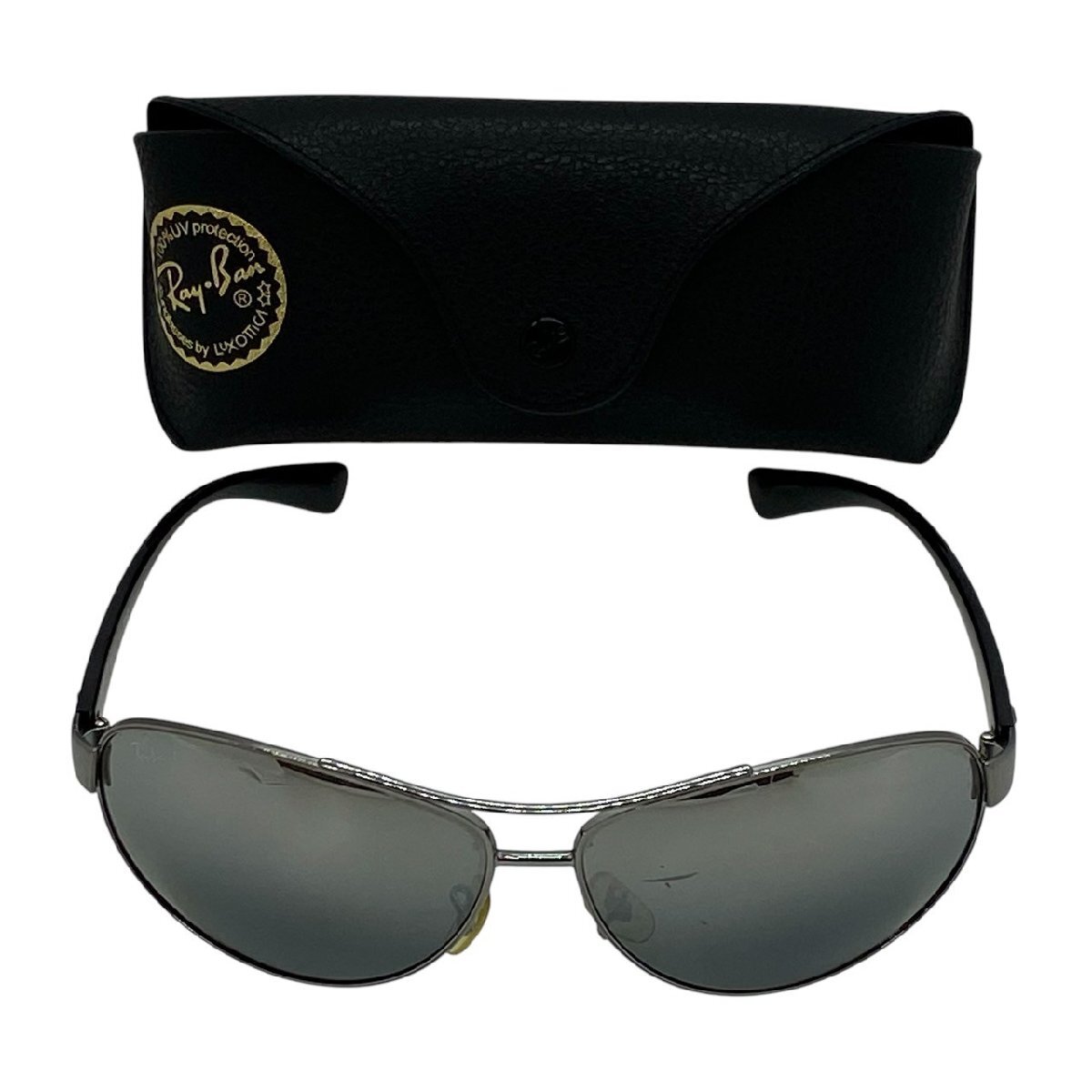 USED Ray-Ban レイバン サングラス RB 3386 004/82 67□13 3P ケース付 メンズ POLARIZED グレー系 ダークグレー系 ブルー系 グラサン
