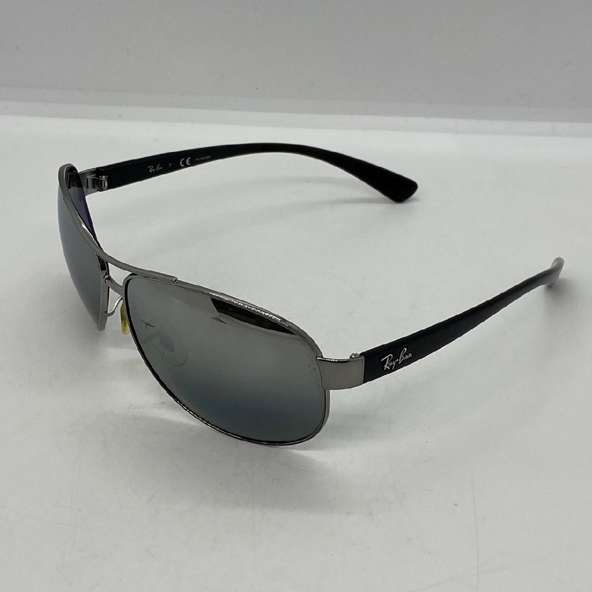 USED Ray-Ban レイバン サングラス RB 3386 004/82 67□13 3P ケース付 メンズ POLARIZED グレー系 ダークグレー系 ブルー系 グラサン