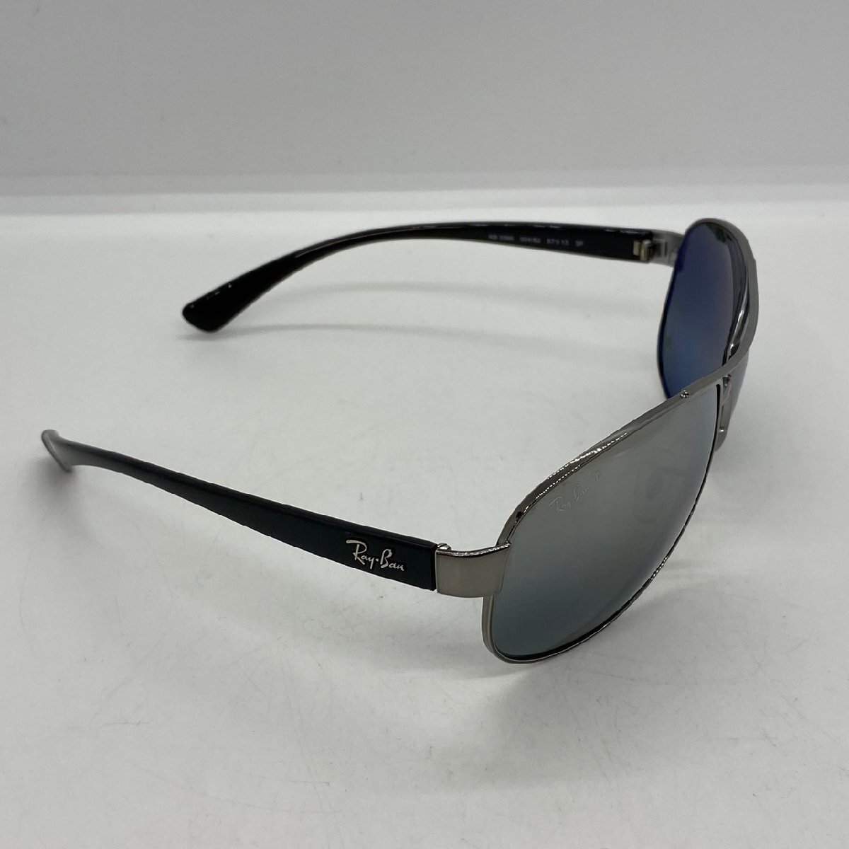 USED Ray-Ban レイバン サングラス RB 3386 004/82 67□13 3P ケース付 メンズ POLARIZED グレー系 ダークグレー系 ブルー系 グラサン