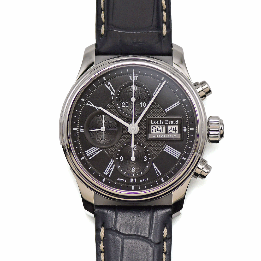  Louis Erard LOUIS ERARD износ te-ji дата хронограф автоматический LE78259AA22.BDC02 самозаводящиеся часы мужской полировка произведена отделка б/у 