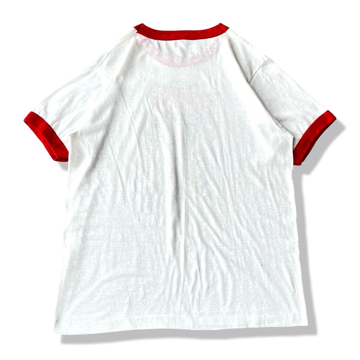 【ヴィンテージ】80s USA製 WARP(ワープ) アメコミ 漫画 リンガーTシャツ L スクリーンスターズ シングルステッチ 半袖 ビンテージTシャツ