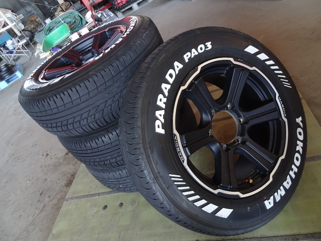 宮城大崎発★【極上!!?】YOKOHAMA パラダ/PARADA PA03 ホワイトレター 215/65R16c 109/107S 22年制★RAYS GARCIA 16×7J 6穴 139.7★Gラ10