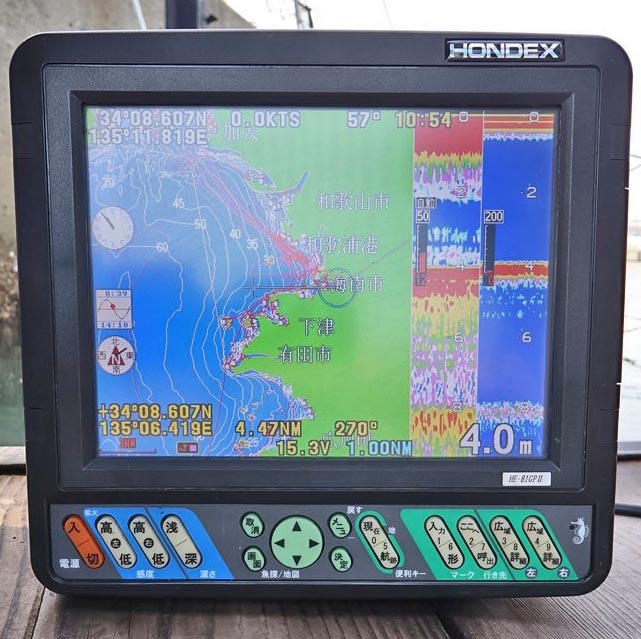 ホンデックス8インチGPS魚探「HE-81GPⅡ」　動作確認済み/美品