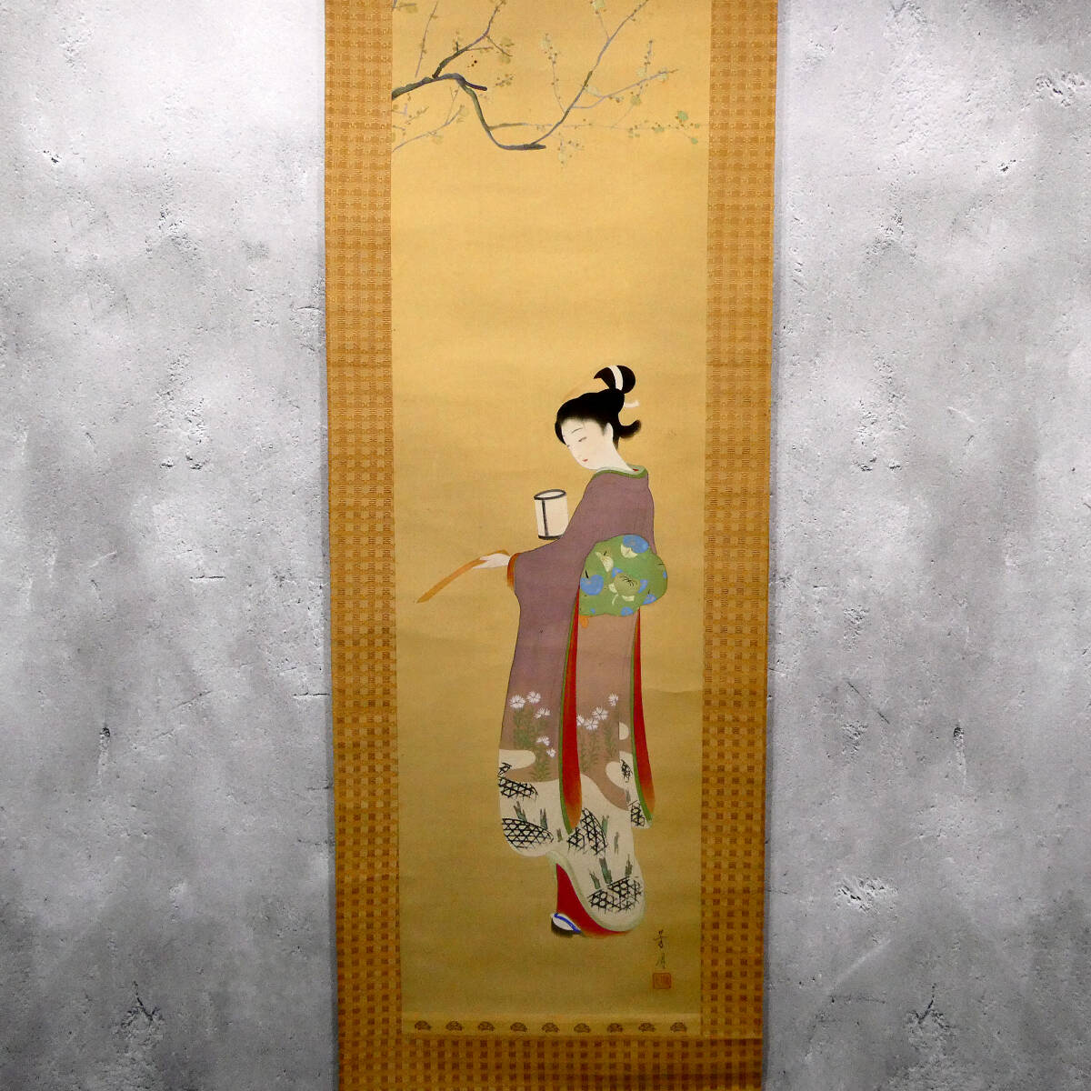 横尾芳月◇自筆肉筆 真作 日本画作品「梅花薫」◇絹本彩色◇直筆 横尾芳月◇自筆肉筆 真作 日本画作品「梅花薫」◇絹本彩色◇直筆