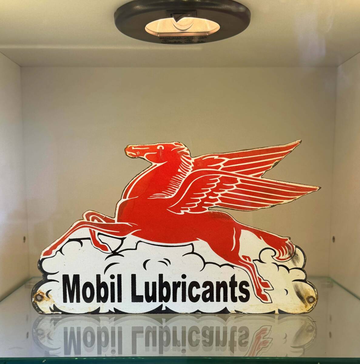 【1点限り】モービル ルブリカンツ 看板 ★ Mobil Lubricants ビンテージ 25cm ★アメリカ★世田谷ベース★ガレージ★国内発送★