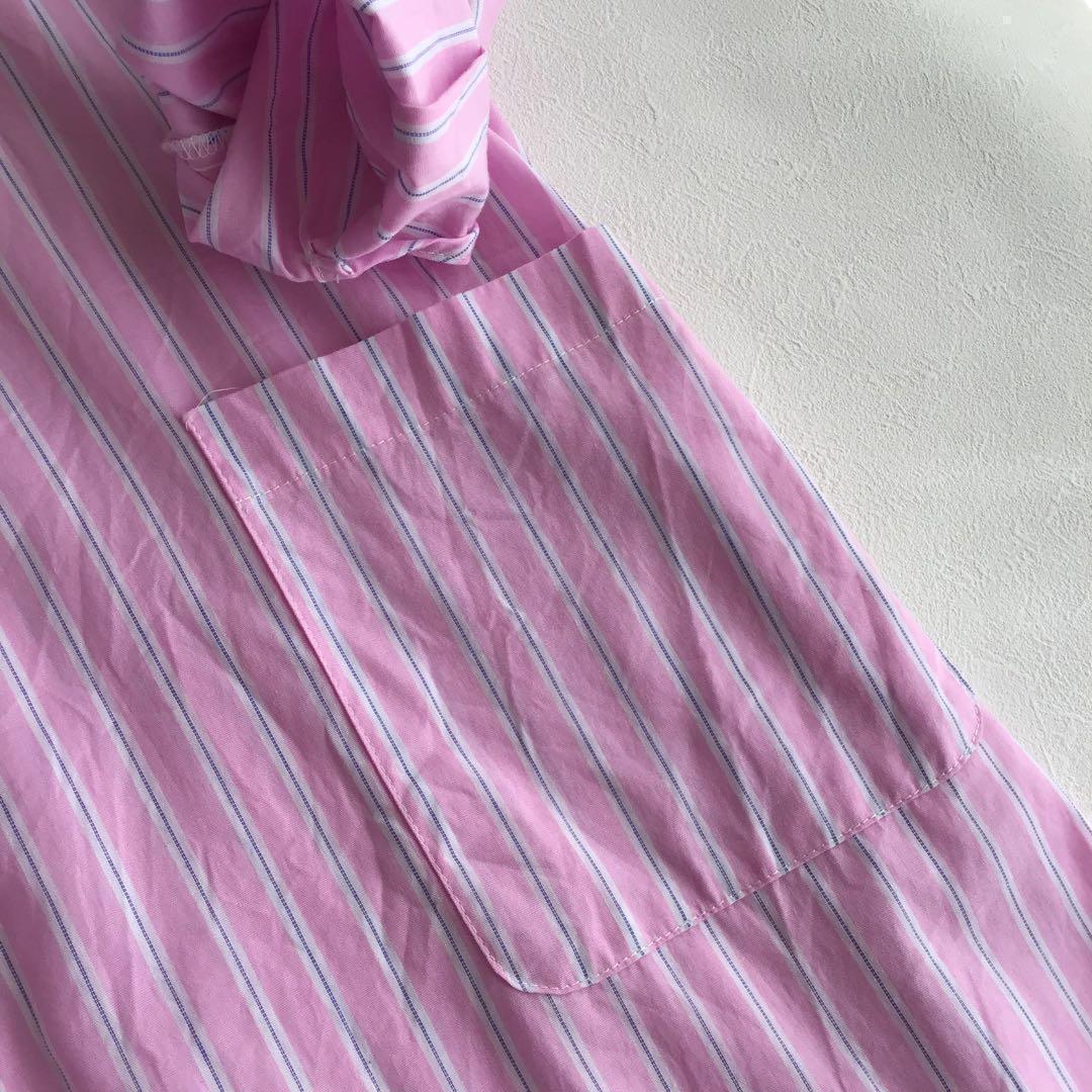 @【F】EDIT GIRL × FUDGE別注 バンドカラーストライプワンピース_画像6