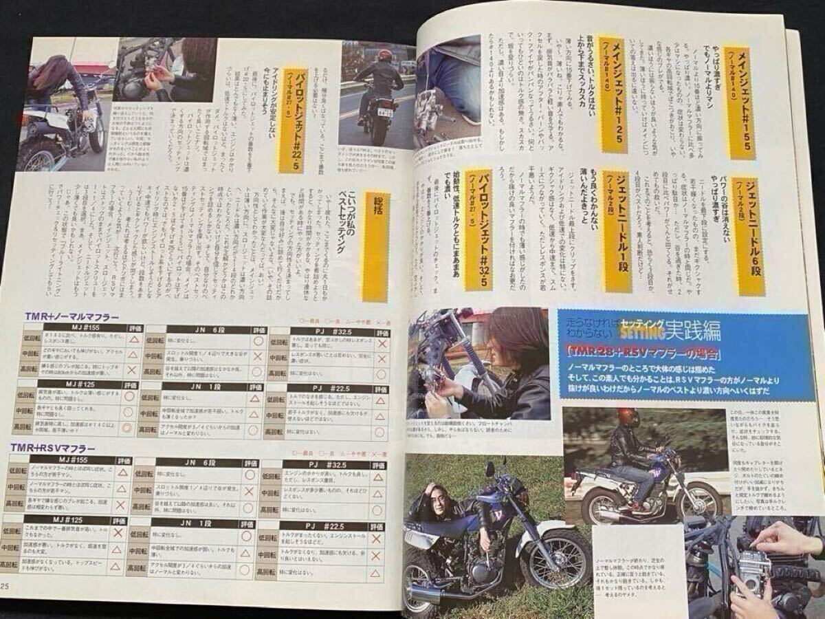 TW200 TMR キャブレター 取り付け セッティング、TRX850 ダイノジェット、FCR 分解、XJR1200 FCR ジェットキット◆TOUCH BIKE 1998-1 No.47