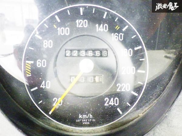 実動外し??！ メルセデスベンツ 純正 R107 SL 左ハンドル スピードメーター 速度計 タコメーター 走行距離 約223,663km 1075421701 棚15T2