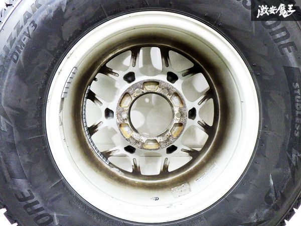【 21年制 265/7016 スタッドレスタイヤ付 】 BRIDGESTONE ブリヂストン NR979 16インチ 8Ｊ ±0 PCD 139.7 6H ホイール 4本 プラド 棚48X
