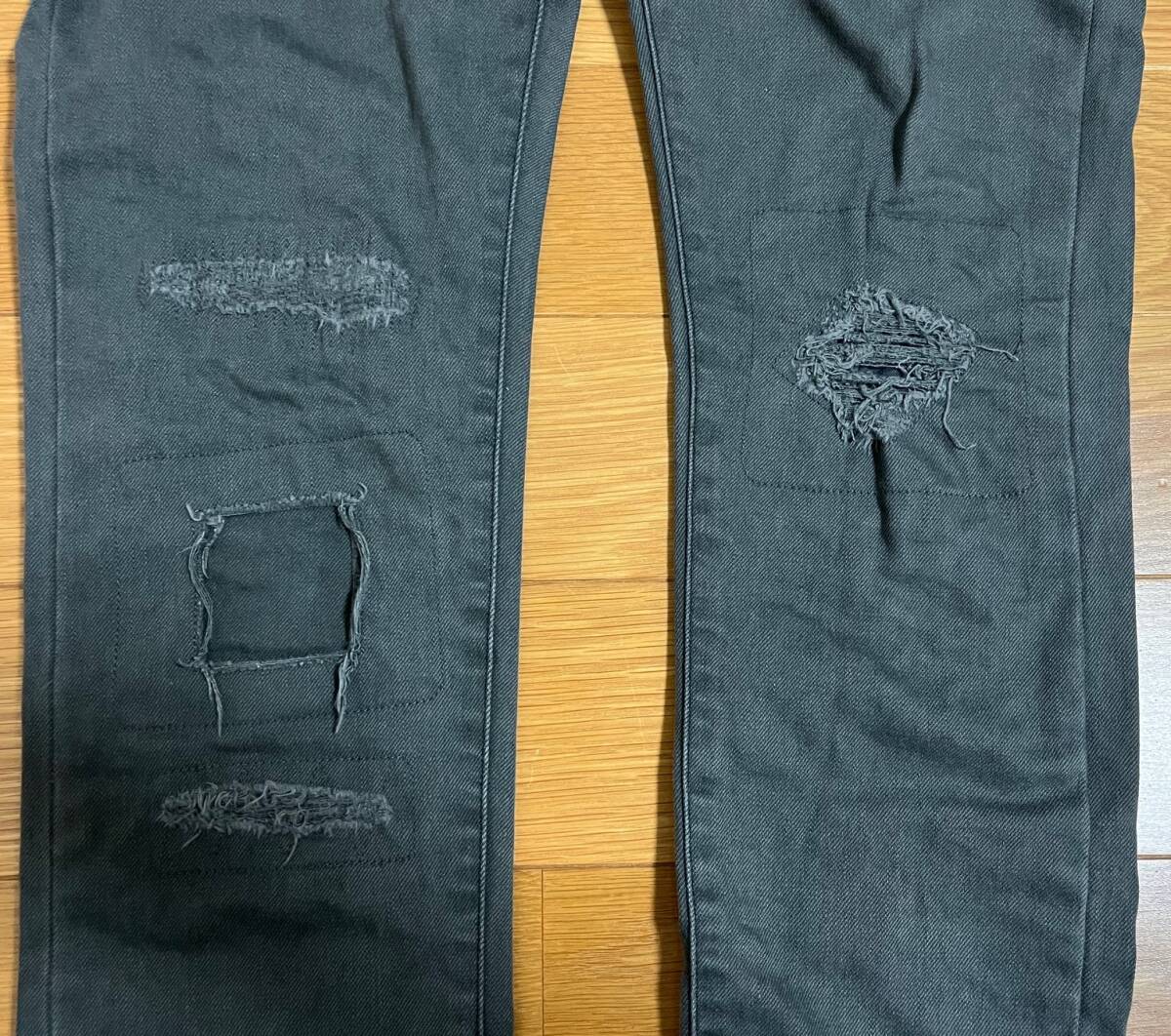 John UNDERCOVER ストレッチ カツラギ リペア加工 デニム パンツ SIZE:3 美USED 初期 99SS RELIEF レリーフ ジョン アンダーカバー_画像4