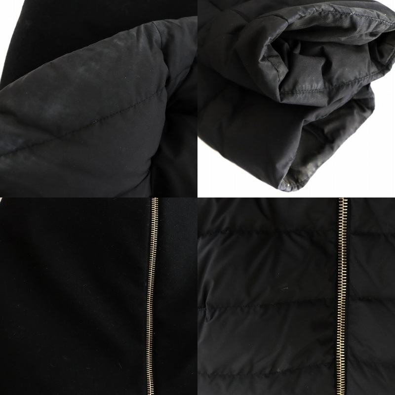 ヘルノ HERNO PRODUZ LAVJAP ダウンコート ロング丈 切替 アウター 42 M グレー 黒 ブラック PI0239D-39601 /AN36 レディース