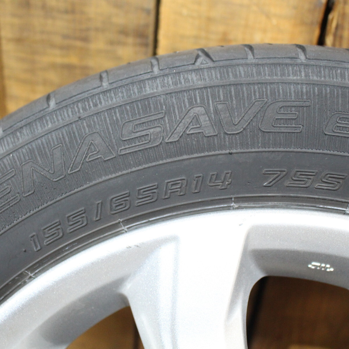 NISSAN ニッサン デイズ 純正 14インチ ダンロップ エナセーブ EC204 155/65R14 モコ オッティ ルークス等 タイヤ ホイール 4本SET_画像6