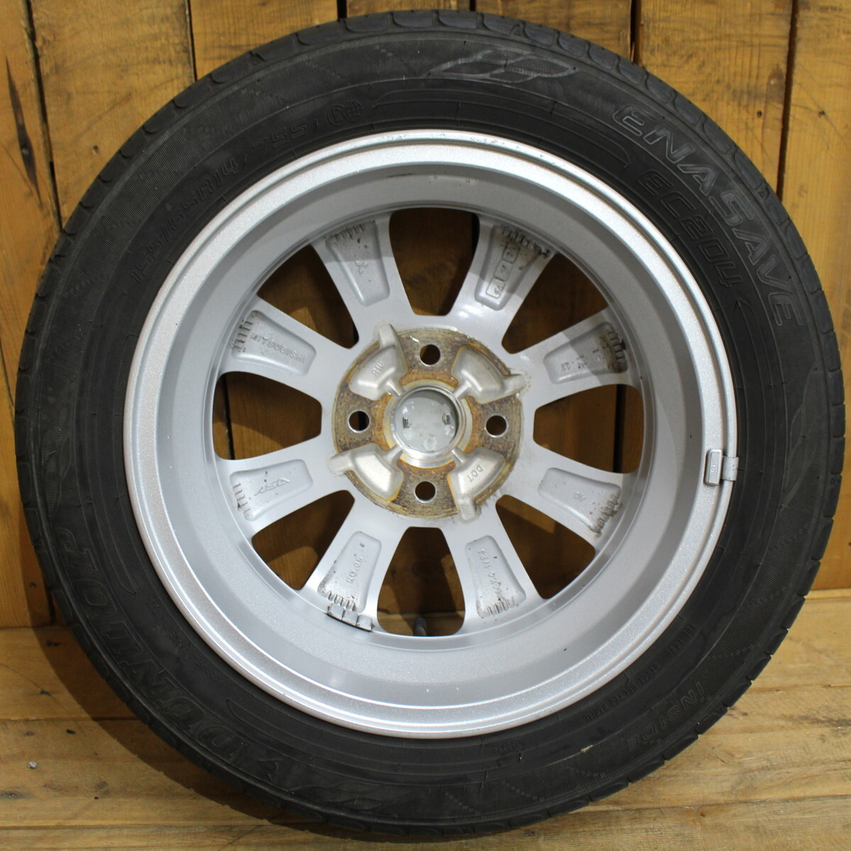 NISSAN ニッサン デイズ 純正 14インチ ダンロップ エナセーブ EC204 155/65R14 モコ オッティ ルークス等 タイヤ ホイール 4本SET_画像8