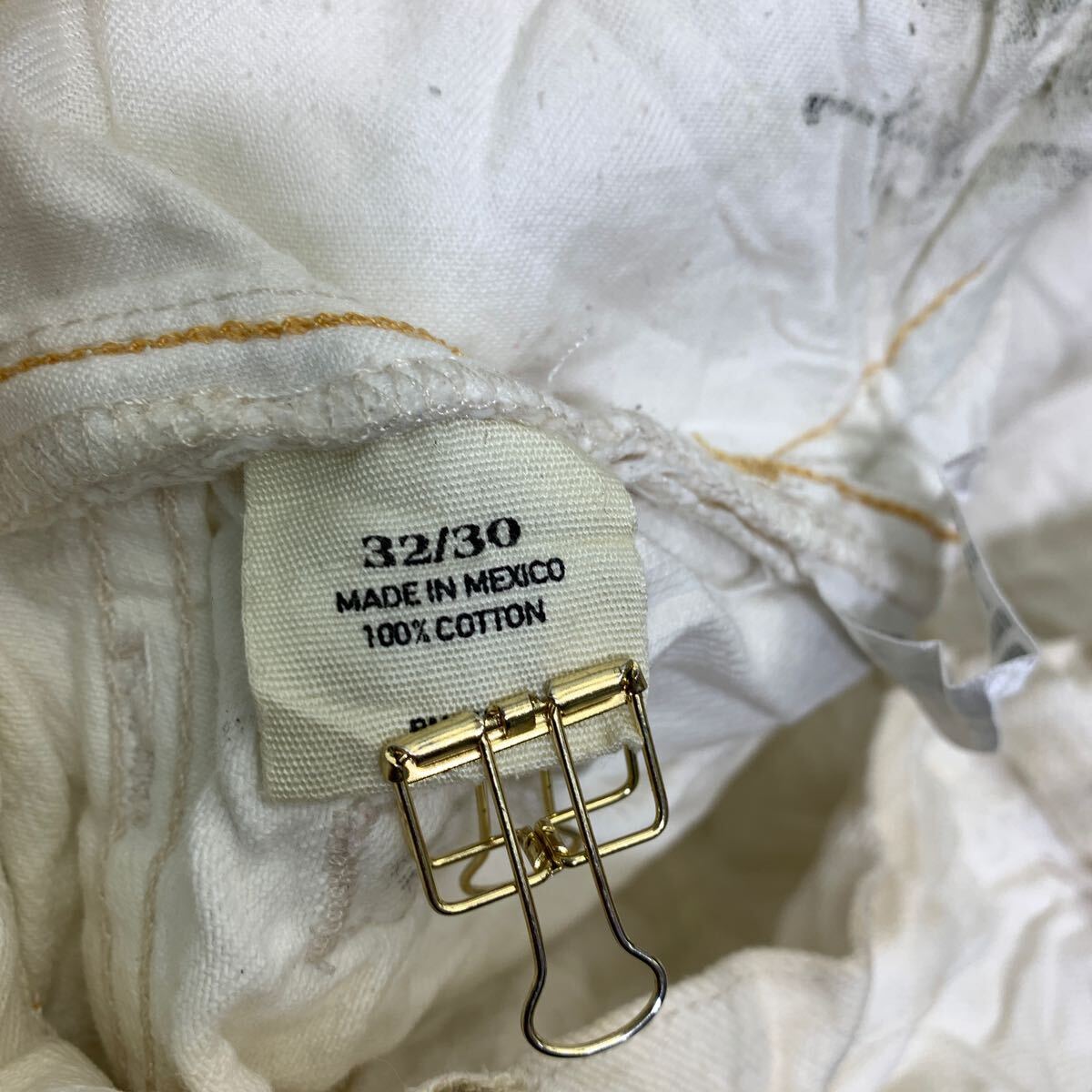 POLO RALPH LAUREN デニムパンツ W32 ポロラルフローレン ホワイト コットン メキシコ制 古著卸 アメリカ仕入 2501-1163
